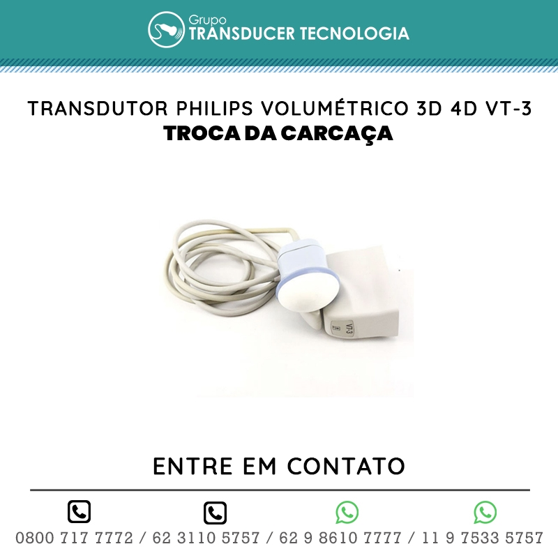 TROCA DA CARCACA TRANSDUTOR PHILIPS VOLUMETRICO 3D 4D VT 3