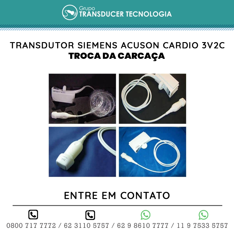 TROCA DA CARCACA TRANSDUTOR SIEMENS ACUSON CARDIO 3V2C