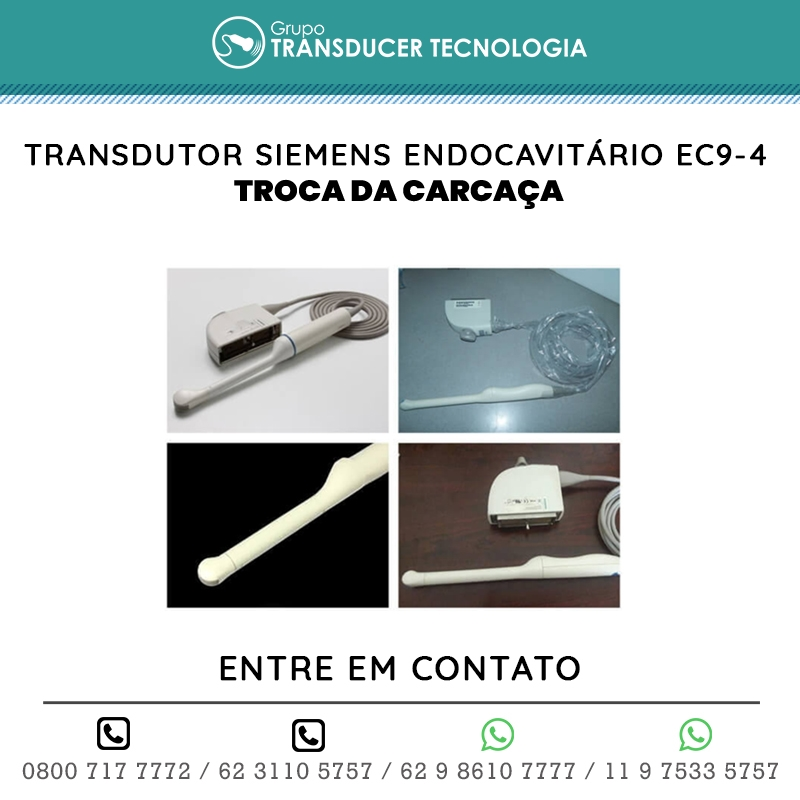 TROCA DA CARCACA TRANSDUTOR SIEMENS ENDOCAVITARIO EC9 4