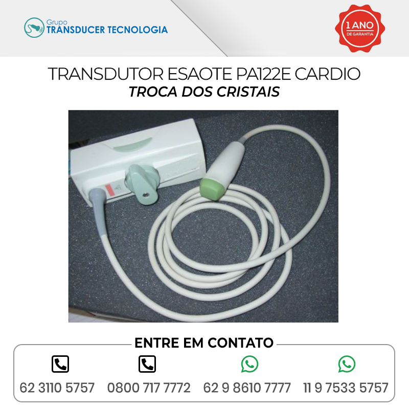 TROCA DOS CRISTAIS TRANSDUTOR ESAOTE PA122E CARDIO