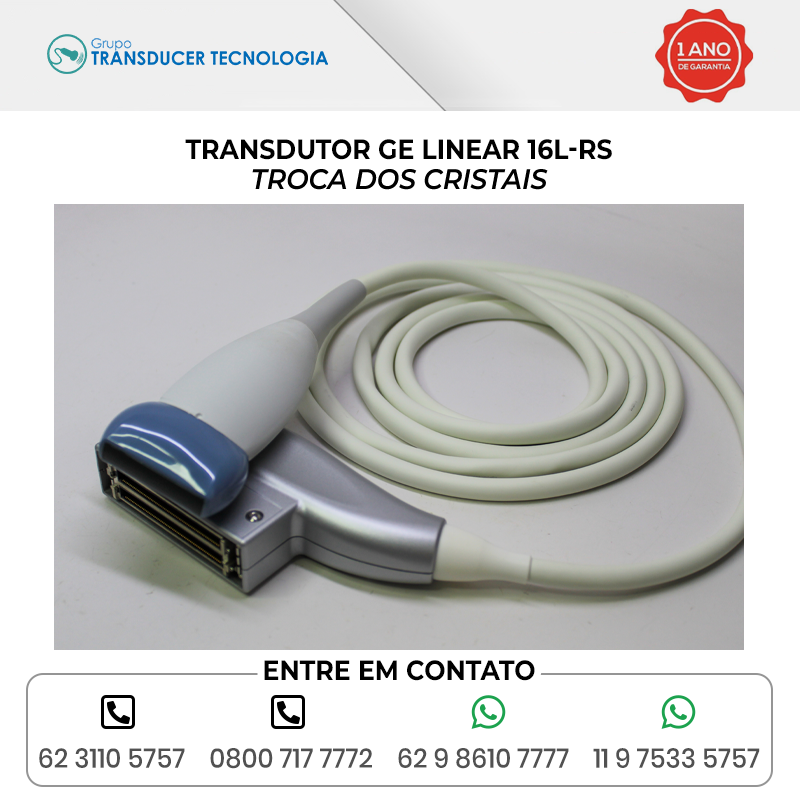 TROCA DOS CRISTAIS TRANSDUTOR GE LINEAR 16L RS