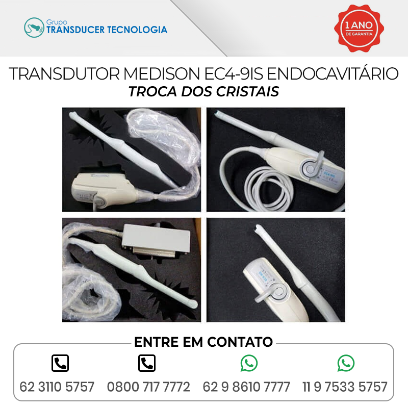 TROCA DOS CRISTAIS TRANSDUTOR MEDISON EC4 9IS ENDOCAVITARIO