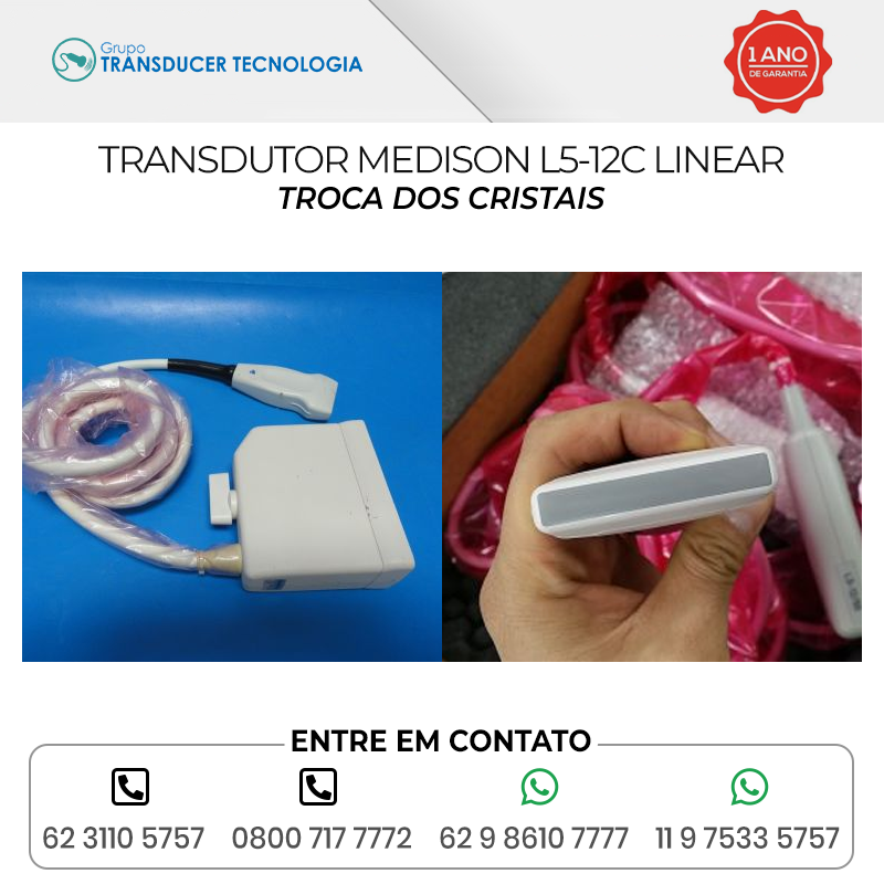 TROCA DOS CRISTAIS TRANSDUTOR MEDISON L5 12C LINEAR