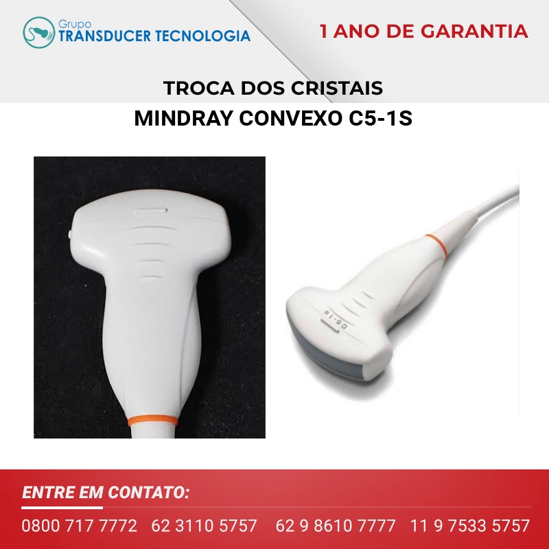 TROCA DOS CRISTAIS TRANSDUTOR MINDRAY CONVEXO C5 1S