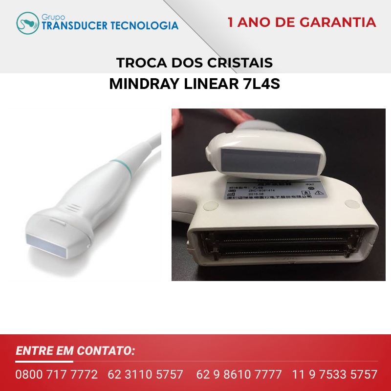 TROCA DOS CRISTAIS TRANSDUTOR MINDRAY LINEAR 7L4S