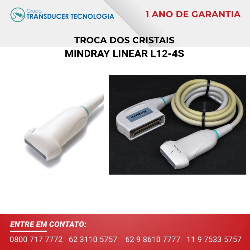 TROCA DOS CRISTAIS TRANSDUTOR MINDRAY LINEAR L12 4S