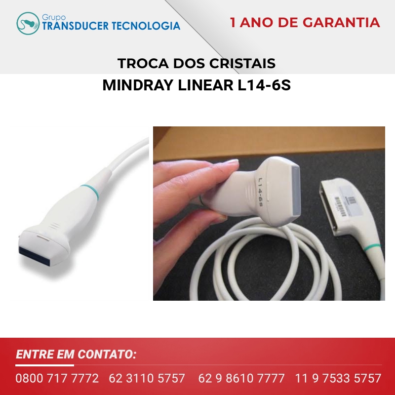 TROCA DOS CRISTAIS TRANSDUTOR MINDRAY LINEAR L14 6S