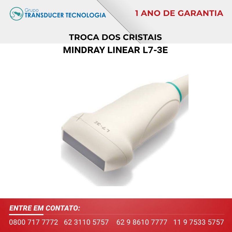 TROCA DOS CRISTAIS TRANSDUTOR MINDRAY LINEAR L7 3E