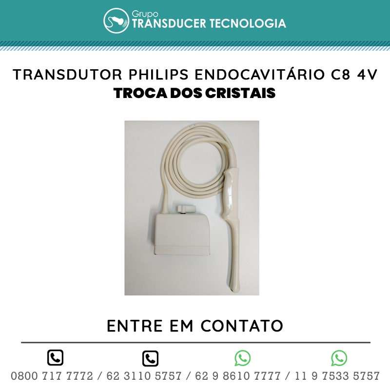 TROCA DOS CRISTAIS TRANSDUTOR PHILIPS ENDOCAVITARIO C8 4V