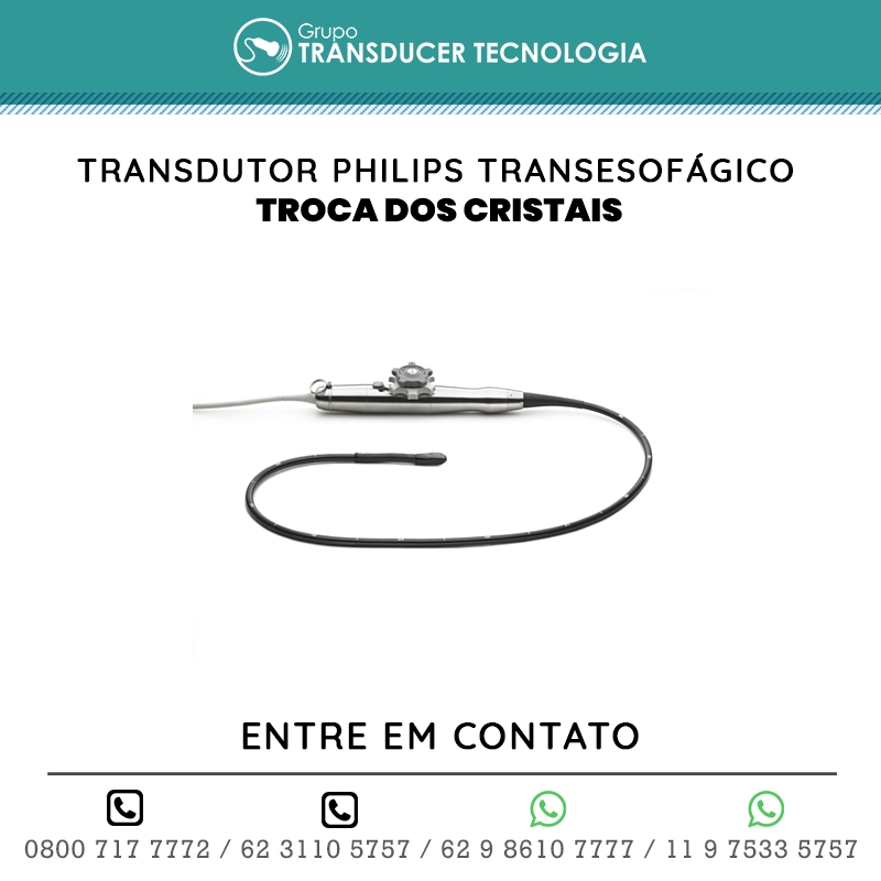 TROCA DOS CRISTAIS TRANSDUTOR PHILIPS TRANSESOFAGICO XT 27 LIVE 3D