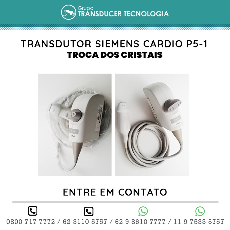 TROCA DOS CRISTAIS TRANSDUTOR SIEMENS CARDIO P5 1