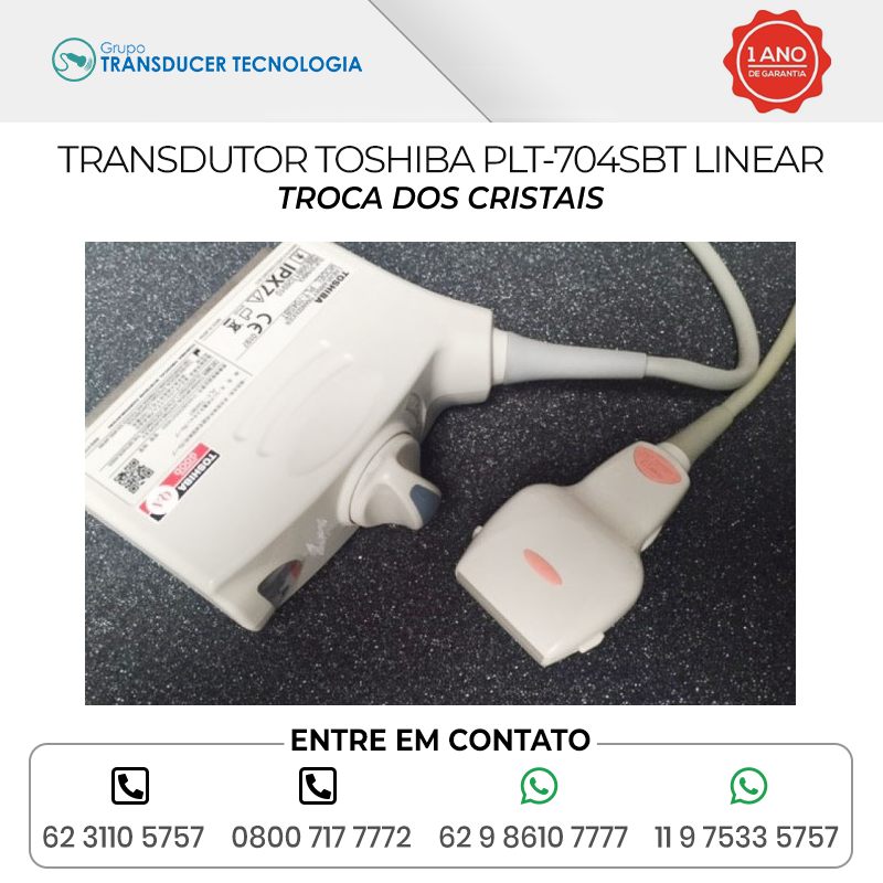 TROCA DOS CRISTAIS TRANSDUTOR TOSHIBA PLT 704SBT LINEAR