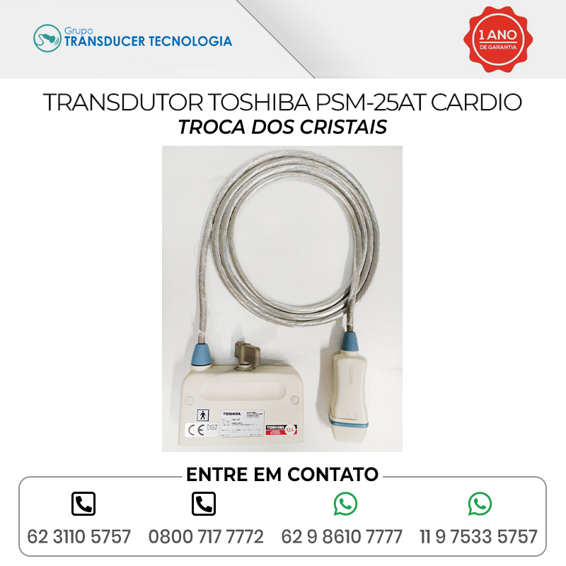 TROCA DOS CRISTAIS TRANSDUTOR TOSHIBA PSM 25AT CARDIO