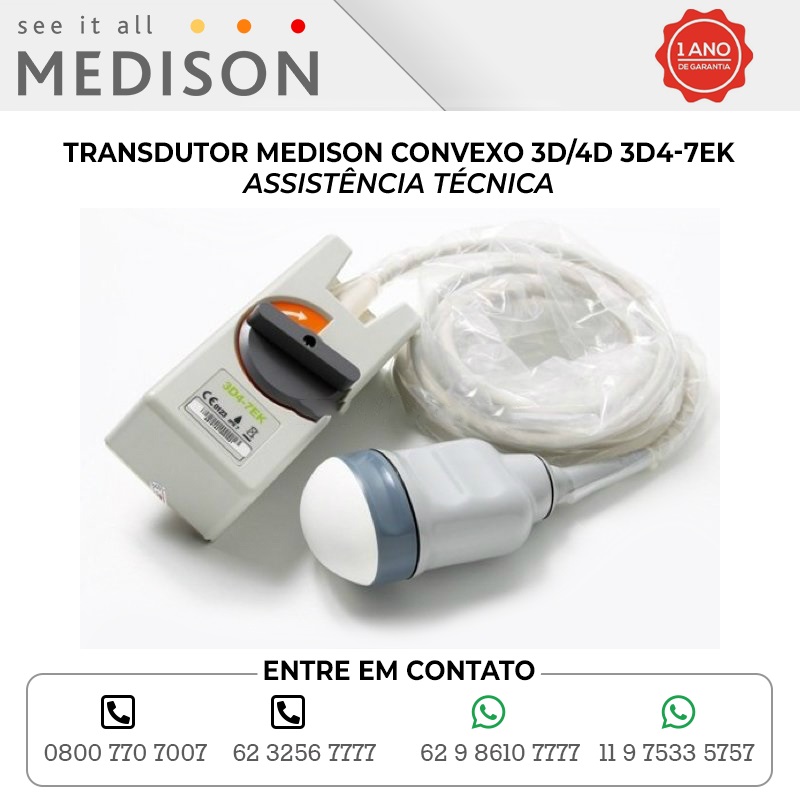 ASSISTÊNCIA TÉCNICA TRANSDUTOR MEDISON CONVEXO 3D 4D 3D4 7EK
