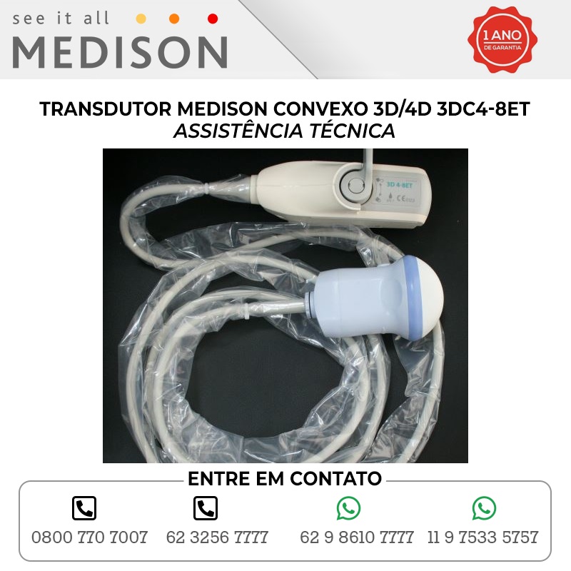 ASSISTÊNCIA TÉCNICA TRANSDUTOR MEDISON CONVEXO 3D 4D 3DC4 8ET