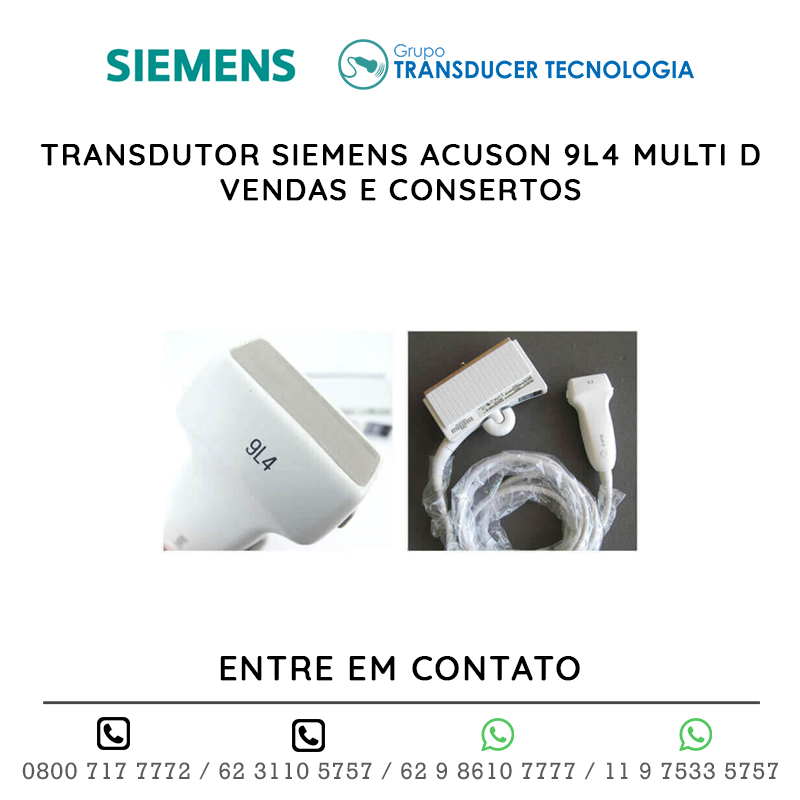 TRANSDUTOR SIEMENS ACUSON 9L4 MULTI D - VENDAS E CONSERTOS